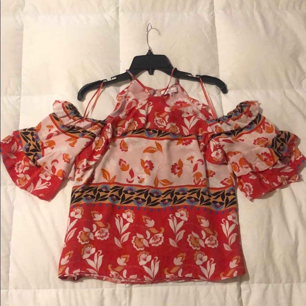 PARKER
Aurora Floral-print Silk Top In Talavera